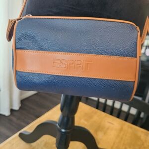 Esprit Navy and Tan Crossbody Bag for Men